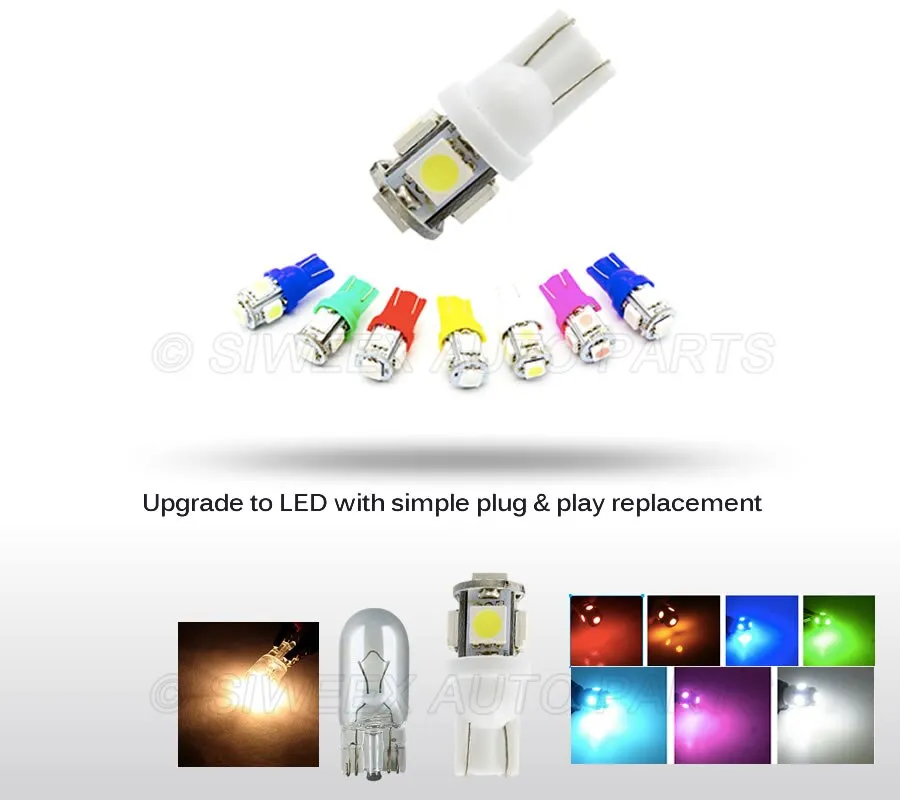 10 Pcs W5W T10 LED Lamp 194 168 Wedge Car Interior Dome Reading Bulbs DC 24V 5050 5SMD Warm/White Truck Auto License Plate Light