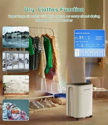 12L/Day Dehumidifier, FRESHDEW Dehumidifiers (New)