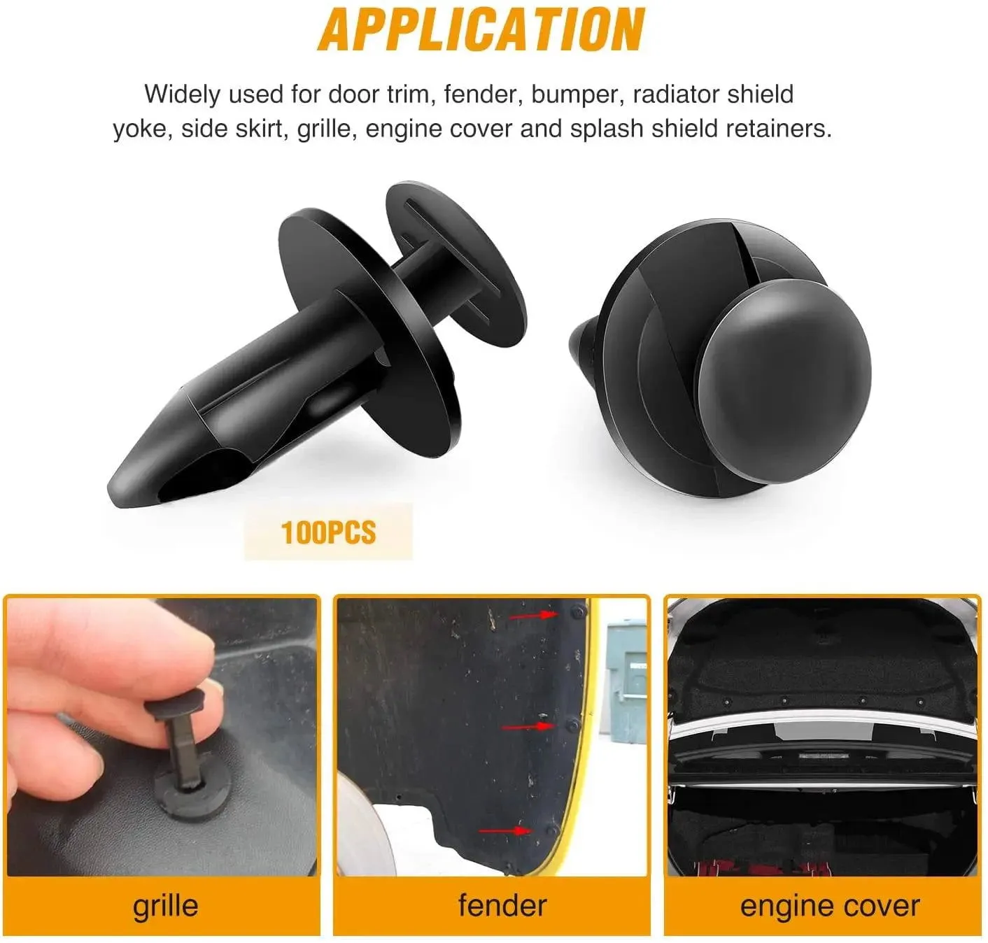 150 Pcs Car Push Retainer Clips Kits 2 Sizes Universal Auto Clips Fastener