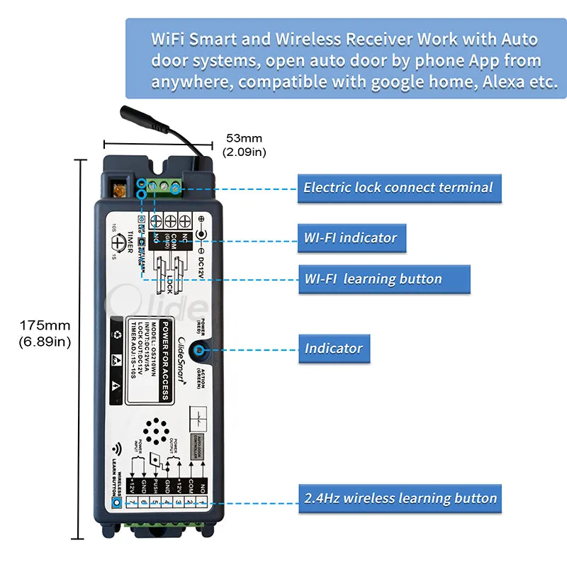 2.4Ghz Smart Phone Control Door System, Touchless Switch Control 400lbs Magnetic Lock with Outdoor Keypad/ RFID Reader