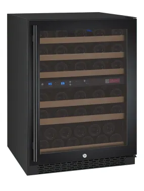 24" Wide FlexCount II Tru-Vino 56 Bottle Dual Zone Black Right Hinge Wine Refrigerator