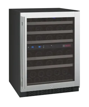 24" Wide FlexCount II Tru-Vino 56 Bottle Dual Zone Stainless Steel Right Hinge Wine Refrigerator