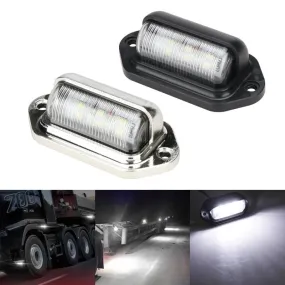 2PCS 6 SMD LED Side Marker Indicator Light For SUV Truck Trailer 24V Lorry Warning Taillight License Plate Light Clearance Lamp