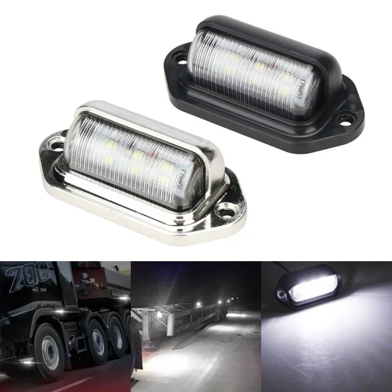2PCS 6 SMD LED Side Marker Indicator Light For SUV Truck Trailer 24V Lorry Warning Taillight License Plate Light Clearance Lamp
