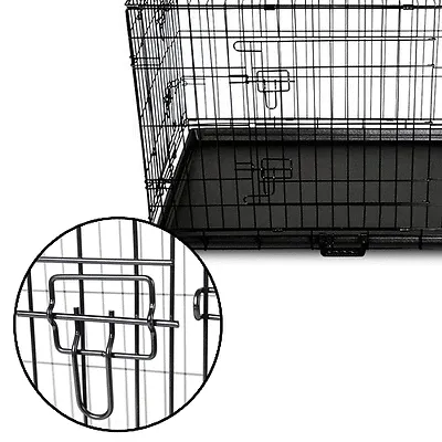 48" Portable Pet Dog Cage Collapsible Metal Crate Kennel