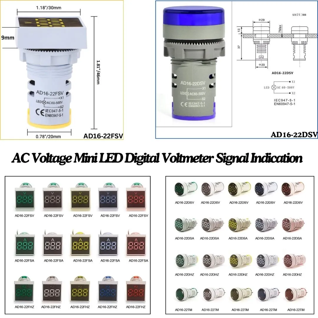 AD16-22 AC Digital LED Indicator Meter Display [Panel Mount]