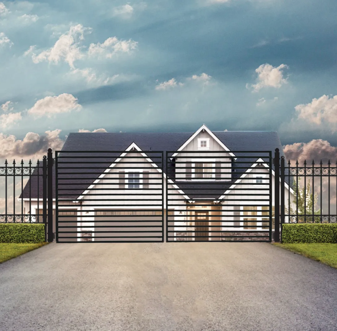 Aleko Steel Dual Swing Driveway Gate - Milan Style 16 x 6 Feet