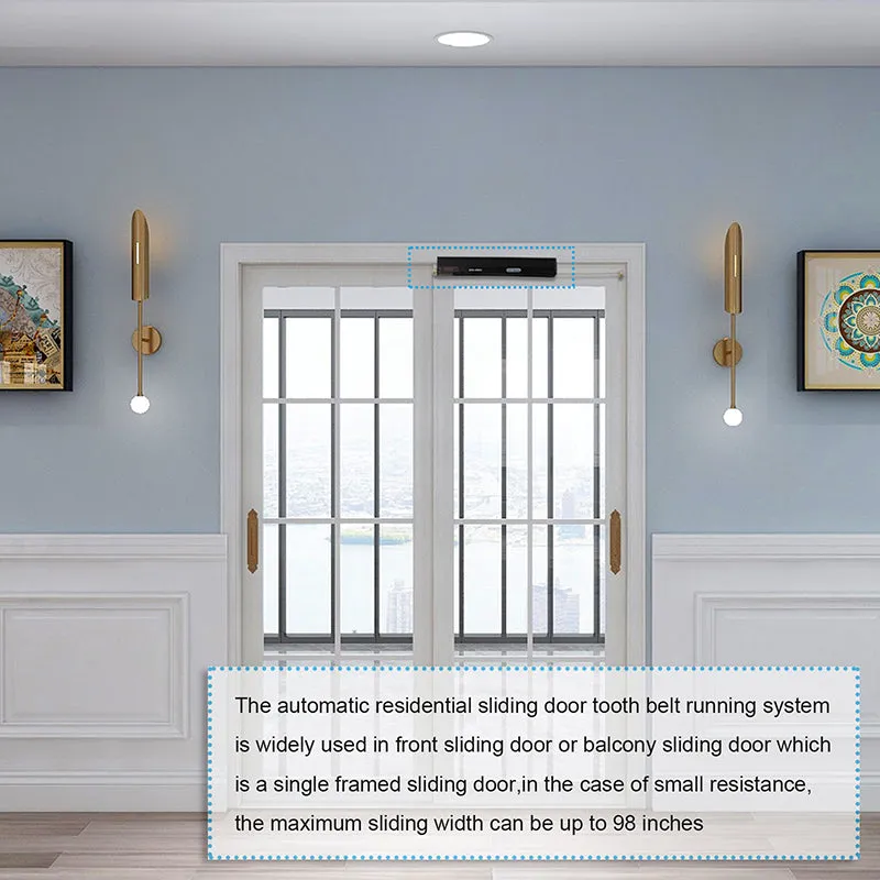 Automatic Sliding Door Tooth Belt Running System with Wireless Push Button, Remote Control Residential Slide Door Opener