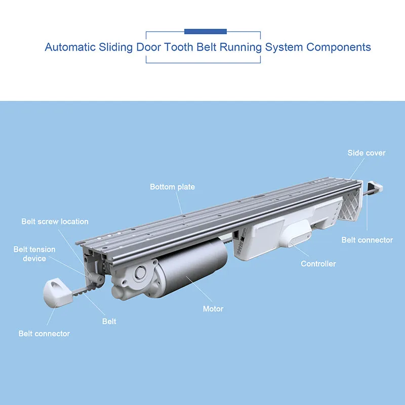 Automatic Sliding Door Tooth Belt Running System with Wireless Push Button, Remote Control Residential Slide Door Opener
