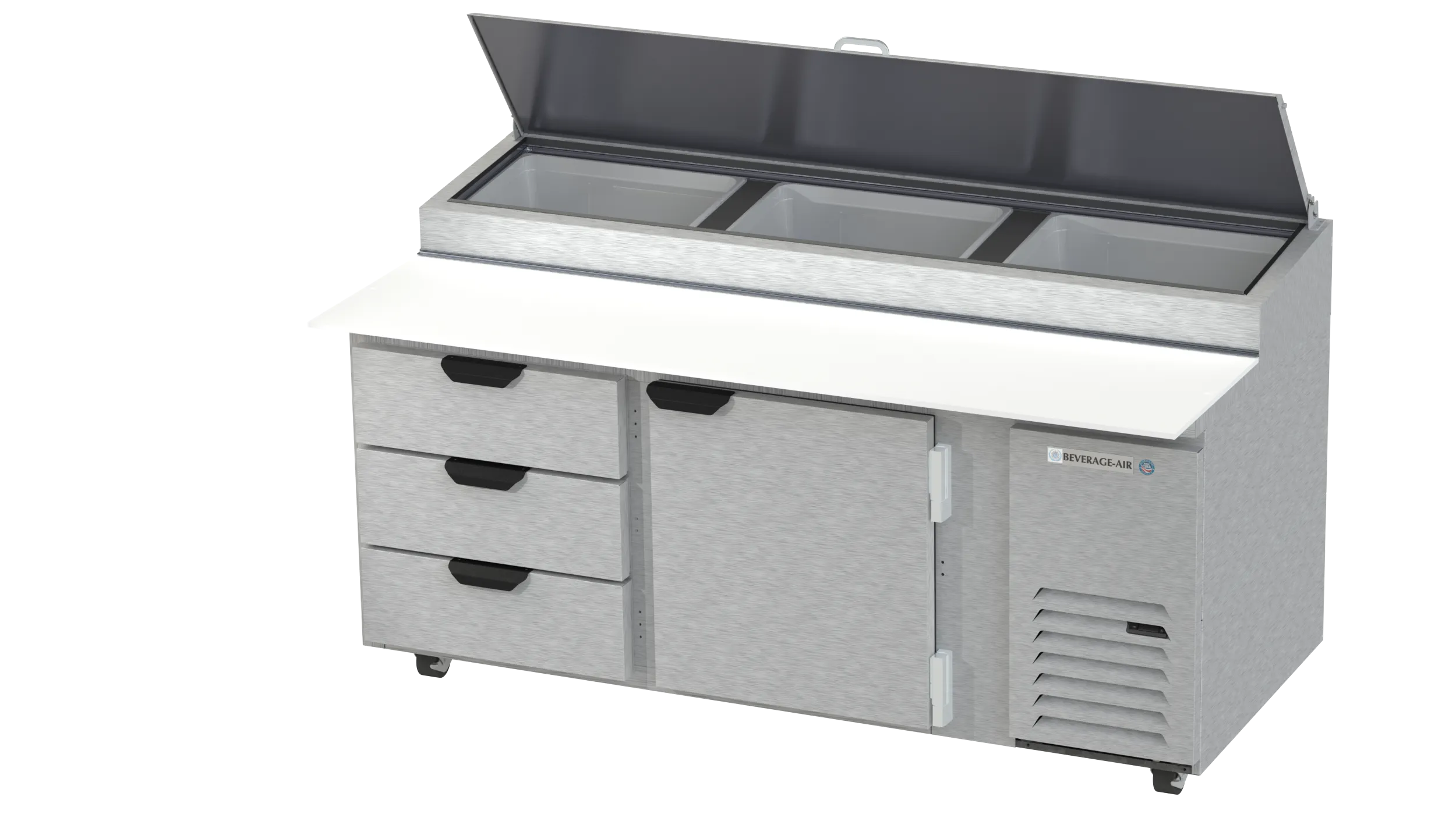 Beverage Air DPD72HC-3 Pizza Prep Refrigerator 72"