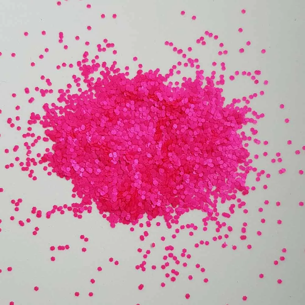 Bright Pink Chunky Glitter (UV Glitter Mini Hexagons) - Shocking Pink