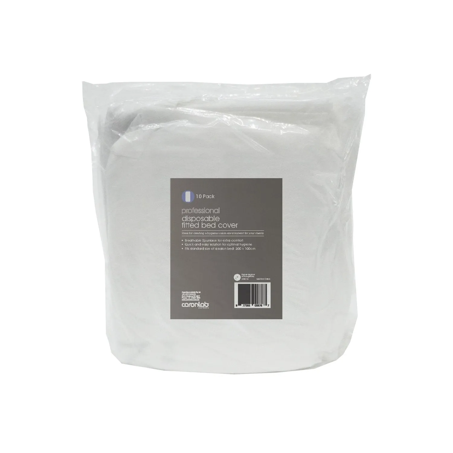Caronlab Disposable Fitted Bed Cover White 10 Pack