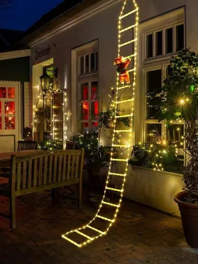 Christmas Ladder Lights With Santa Claus - 338 LED Christmas Lights, 8 Modes, Timer Memory Function Xmas Tree Christmas Decorations