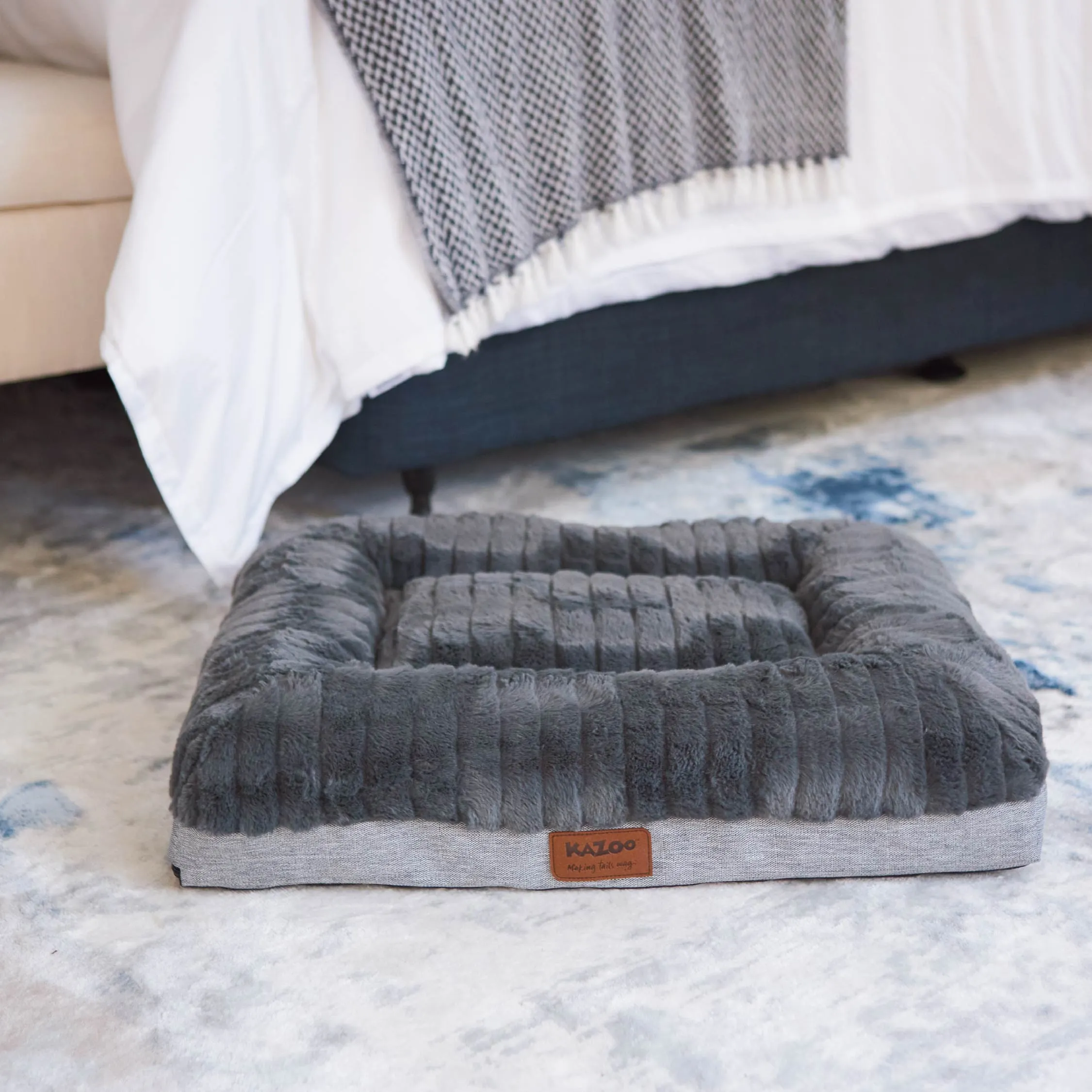 Cloud Comfort Dog Bed - Charcoal & Grey