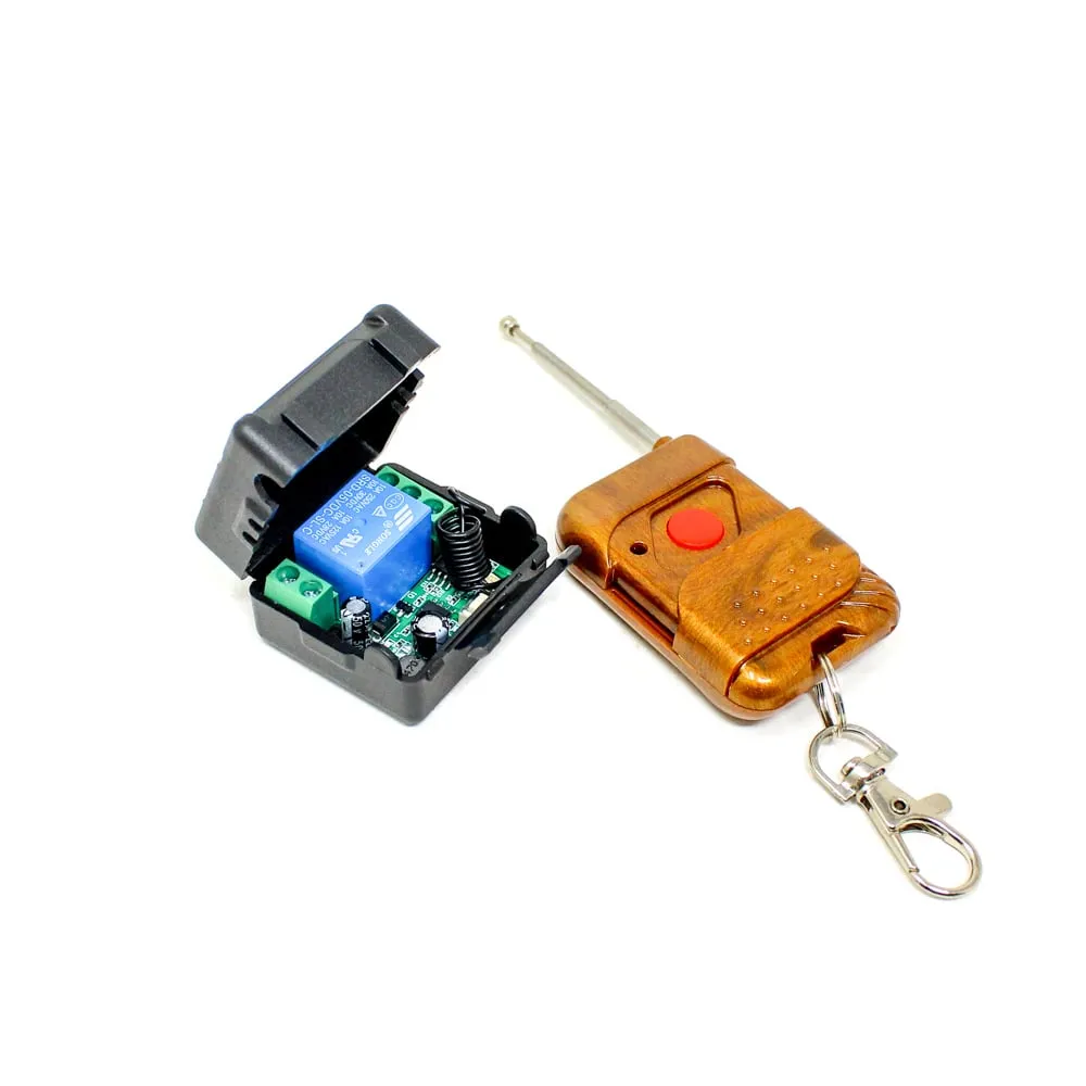 [Combo 8] 433MHz 12V Relay Wireless RF Control Switch with 1CH One Button Brown Remote Transmitter