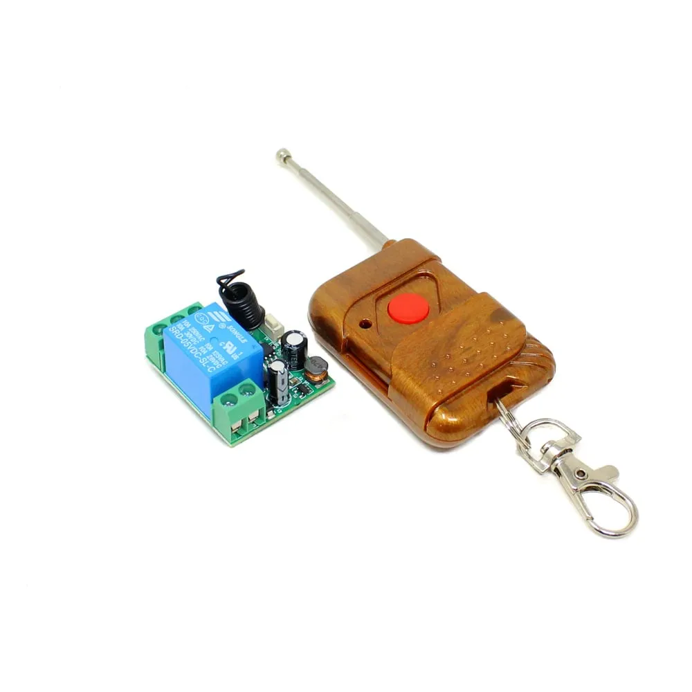 [Combo 8] 433MHz 12V Relay Wireless RF Control Switch with 1CH One Button Brown Remote Transmitter