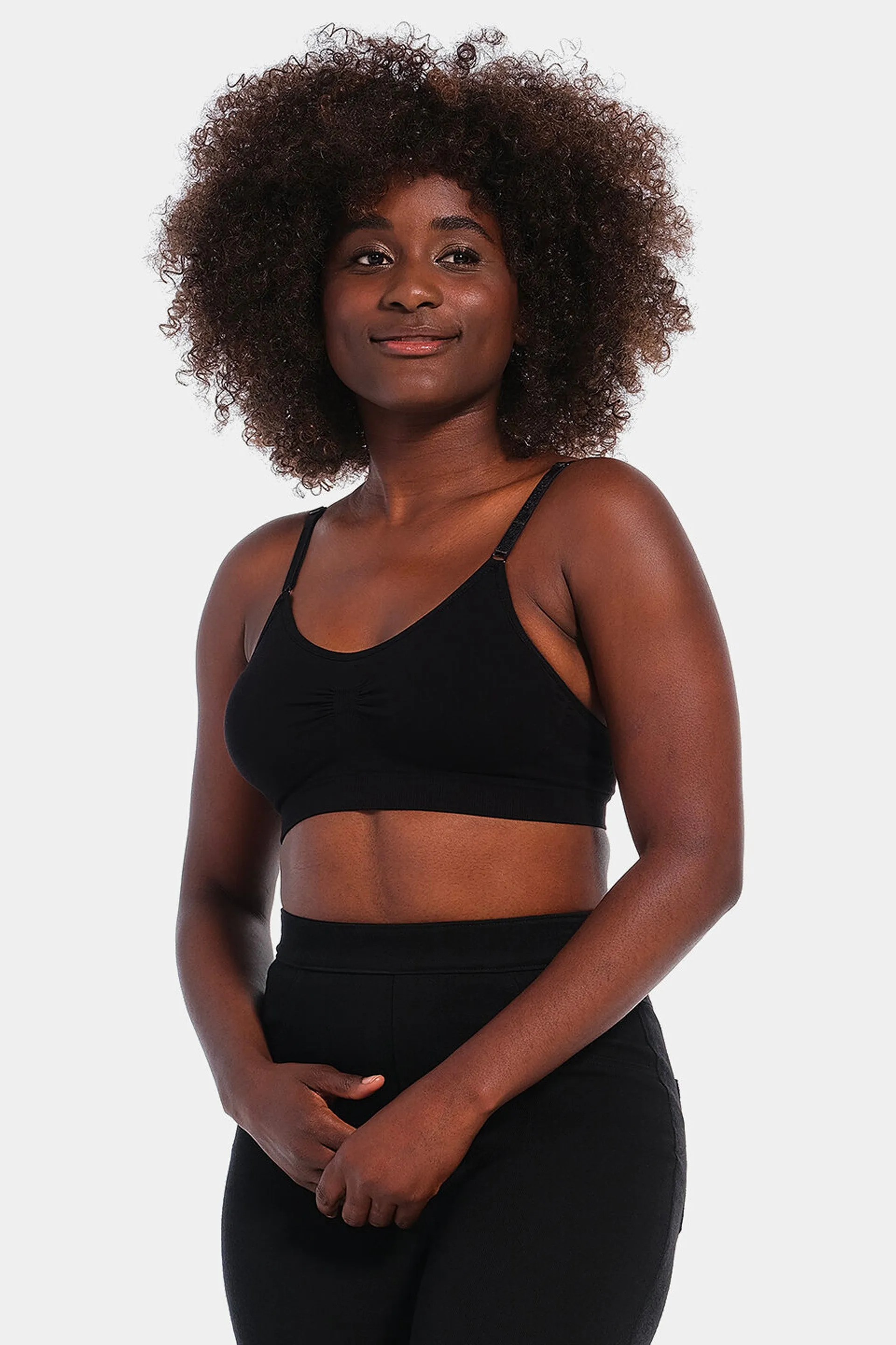 Comfort Bra Spaghetti Straps Bamboo Black