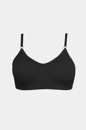 Comfort Bra Spaghetti Straps Bamboo Black