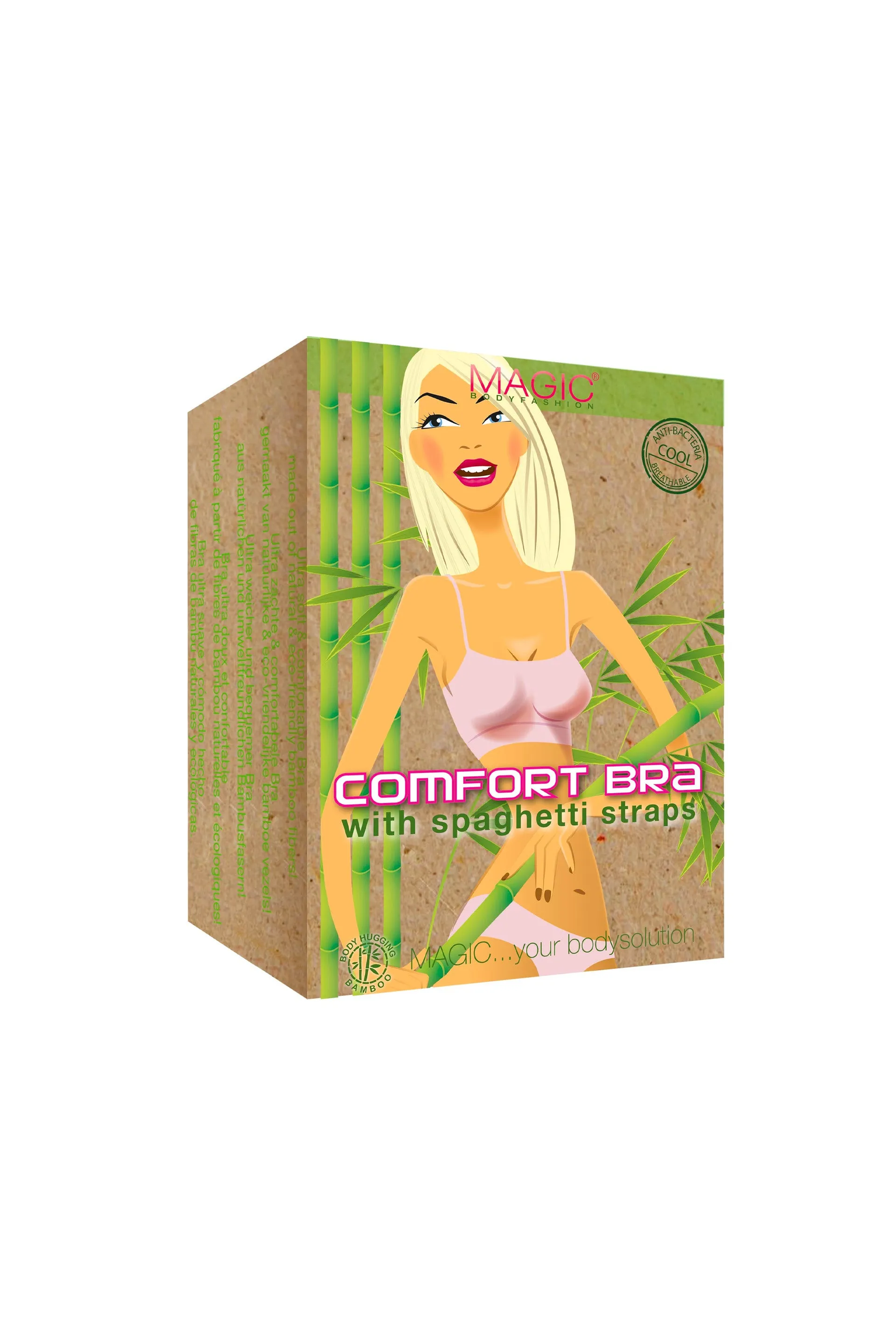 Comfort Bra Spaghetti Straps Bamboo Black