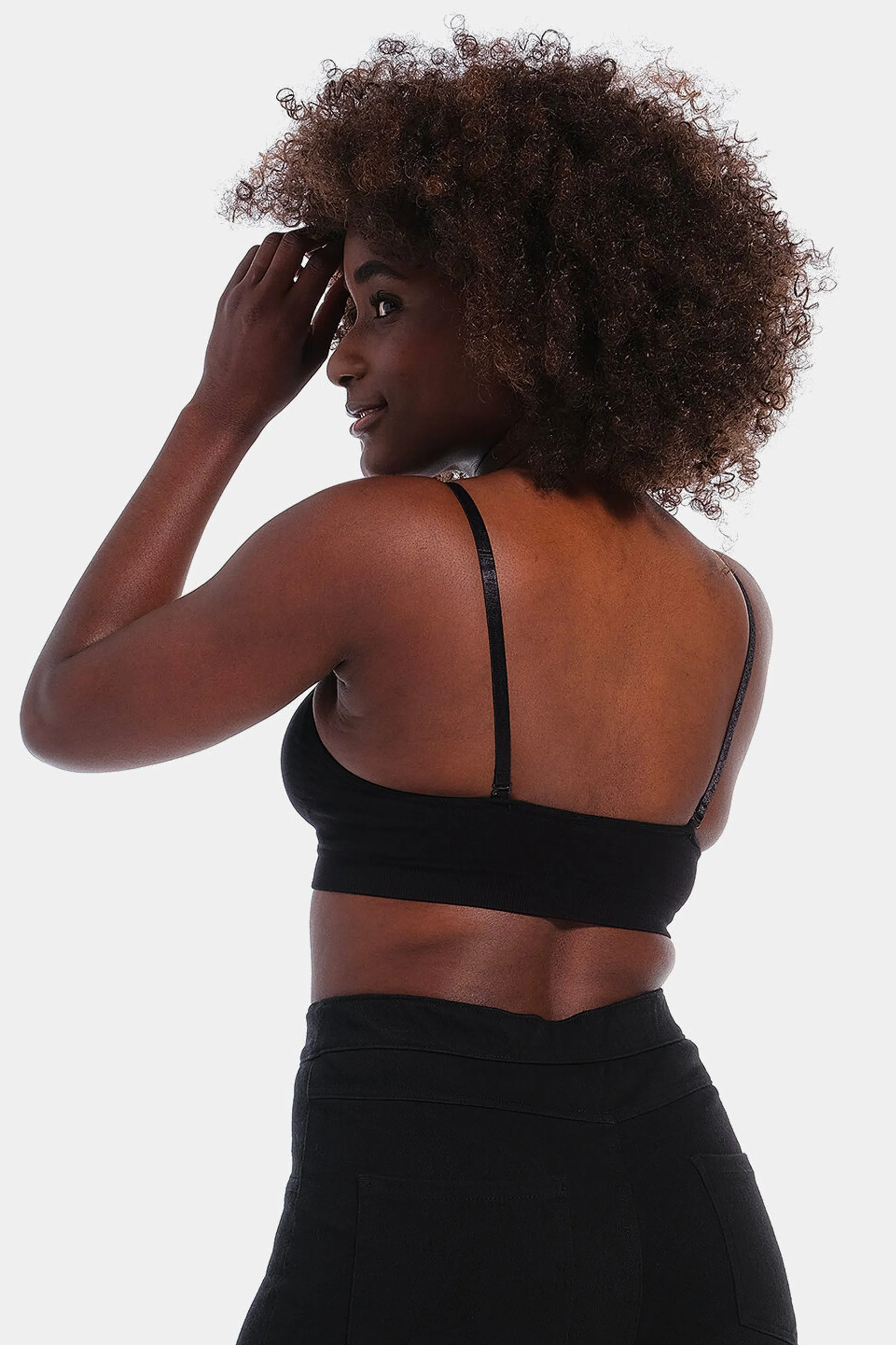 Comfort Bra Spaghetti Straps Bamboo Black