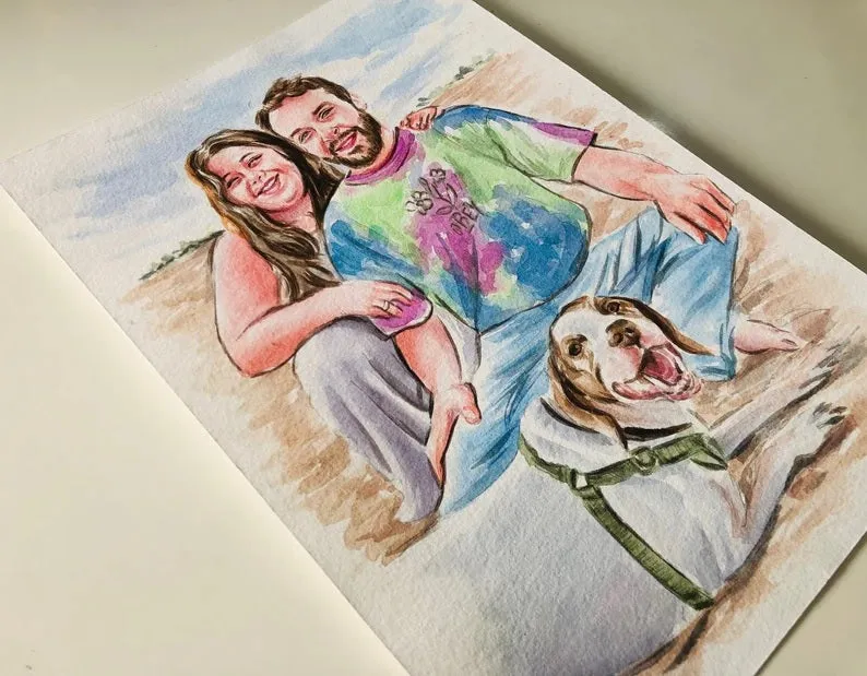 custom pet portrait with owner Dog Portraits from Photos dog and owner portrait pet with owner