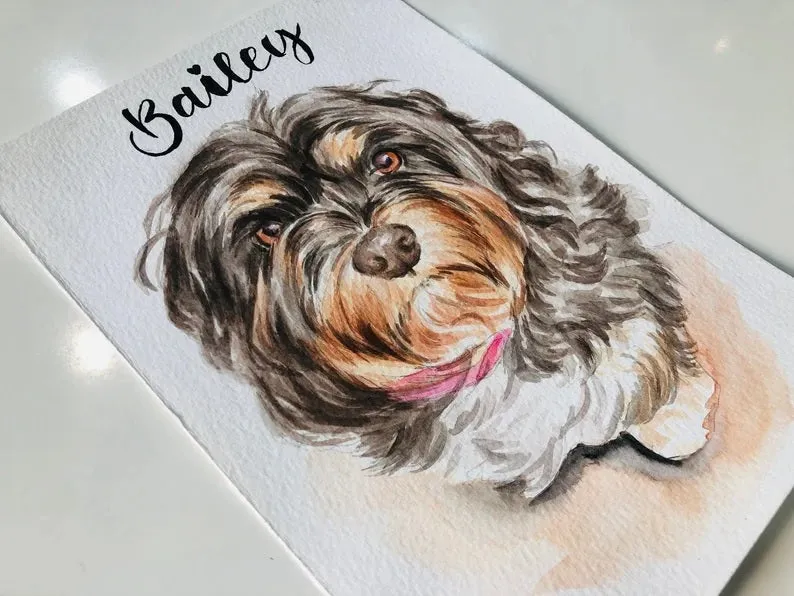 custom pet portrait with owner Dog Portraits from Photos dog and owner portrait pet with owner