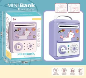 Cute Unicorn Key Open-Door & Password Unlock Piggy Bank