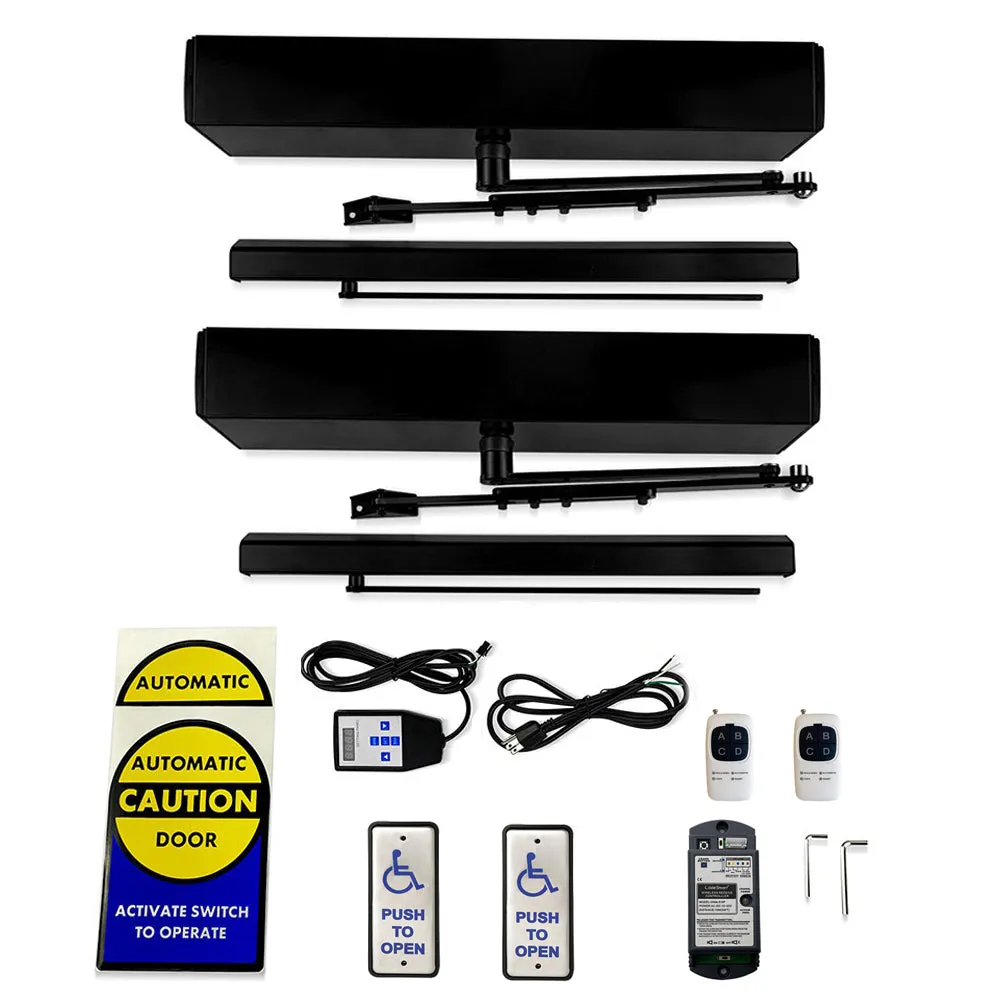 Double Electric Swing Door Operator with Slim Handicap Push Button, Olide Smart Wireless Remote Control Door Opener