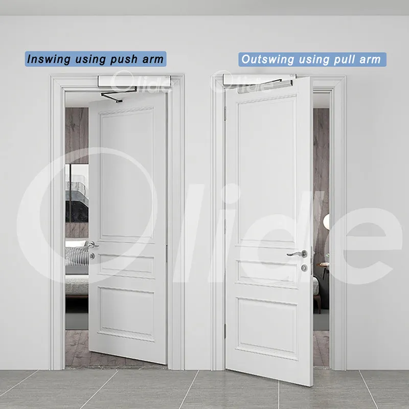 Double Electric Swing Door Operator with Slim Handicap Push Button, Olide Smart Wireless Remote Control Door Opener
