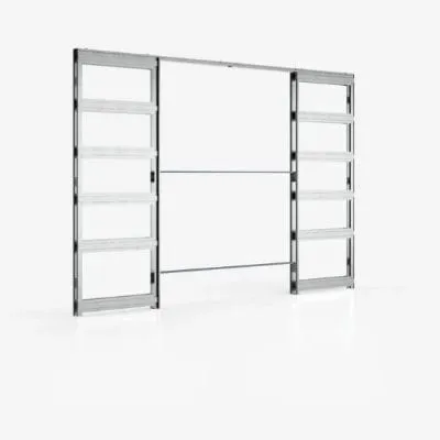 Double Pocket Door Sliding Kit   Handle & Doorjamb 100mm Oak Frame   Satin Chrome Hardware - All Sizes