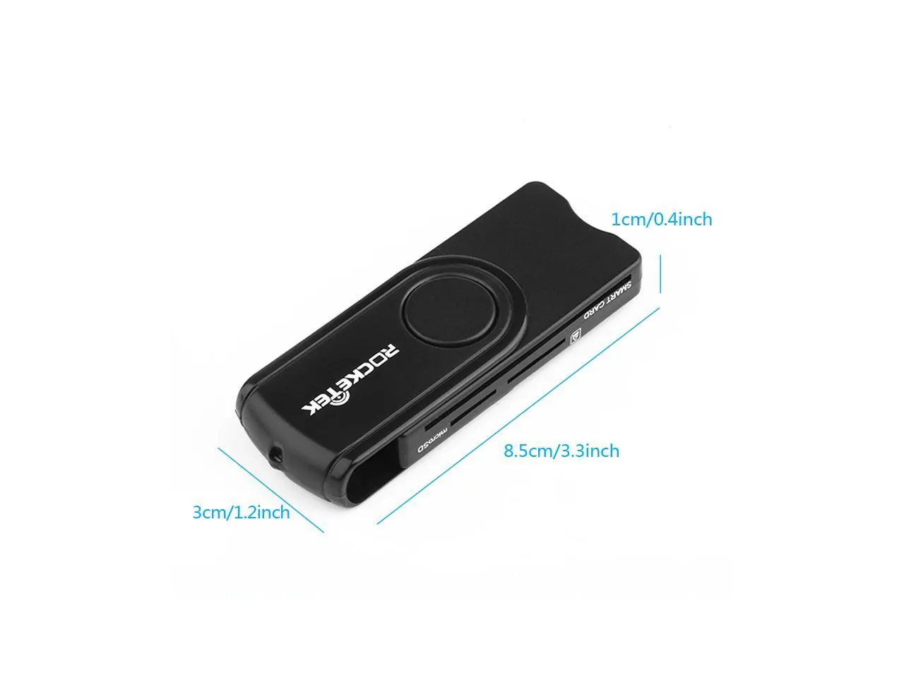 EC2WORLD USB Smart Card Reader, Rocketek Memory Card Reader with SDHC/SDXC/SD Card Reader & Micro SD Card Reader for SIM and MMC RS & 4.0 Compatible with Windows, Linux/Unix, MacOS X