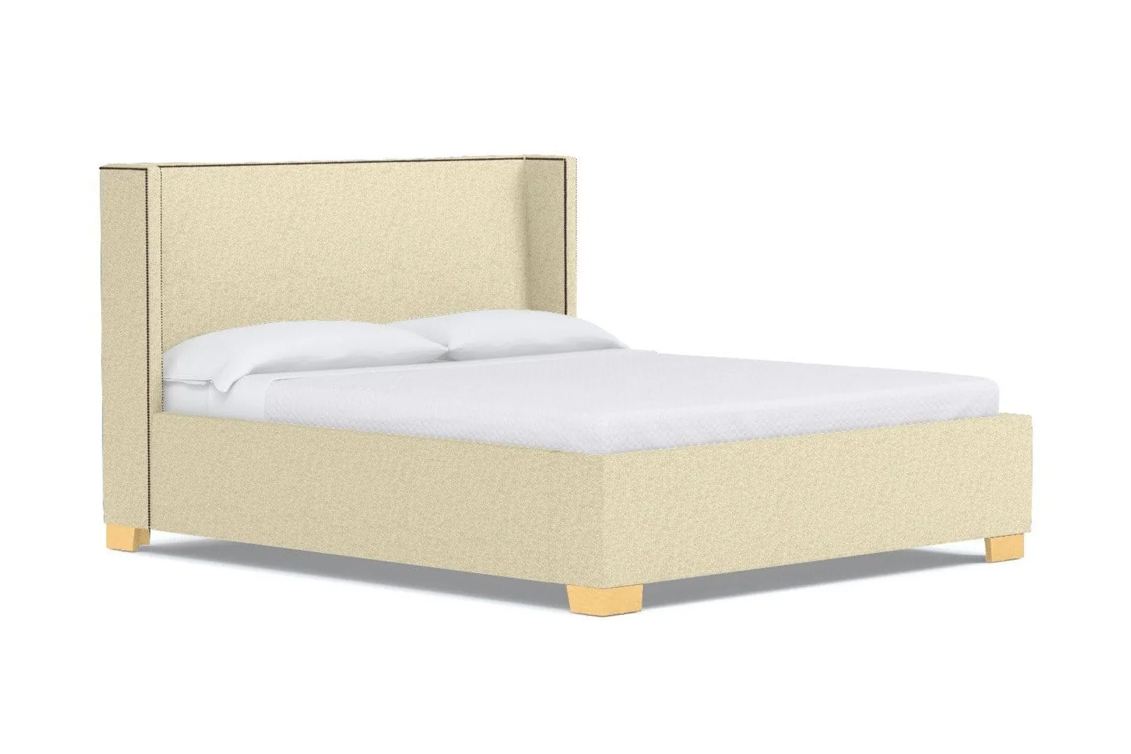 Everett Upholstered Bed :: Leg Finish: Natural / Size: Full Size