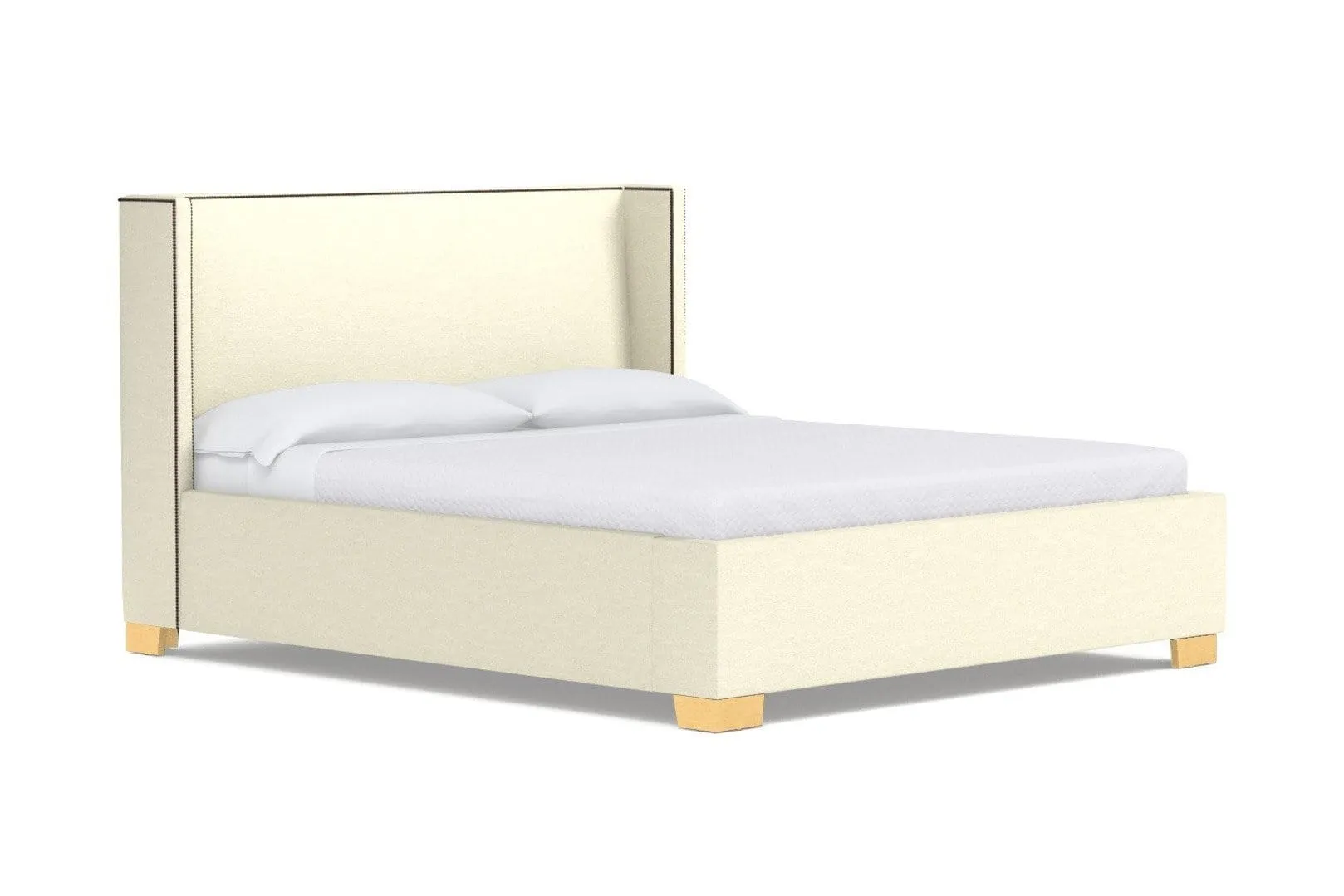 Everett Upholstered Bed :: Leg Finish: Natural / Size: Full Size