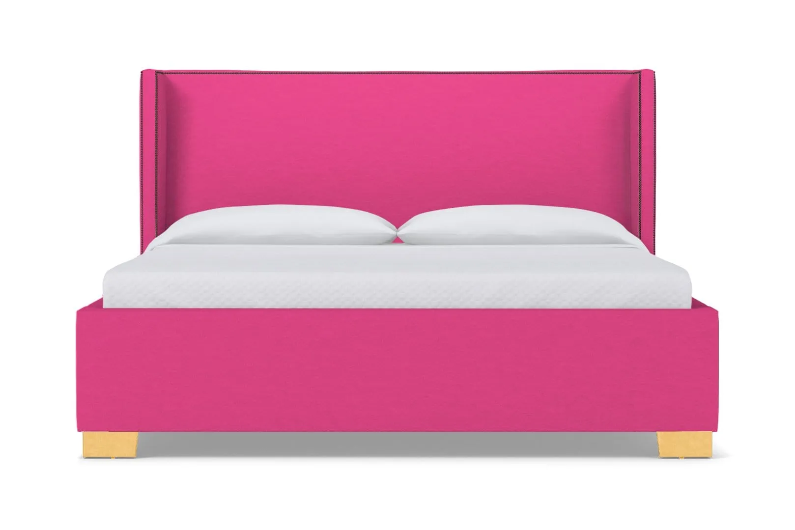 Everett Upholstered Bed :: Leg Finish: Natural / Size: Queen Size
