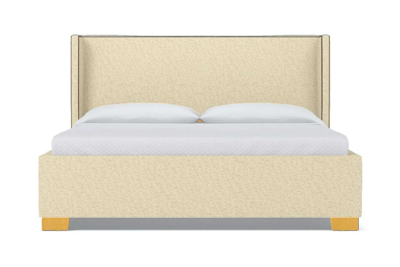 Everett Upholstered Bed :: Leg Finish: Natural / Size: Queen Size