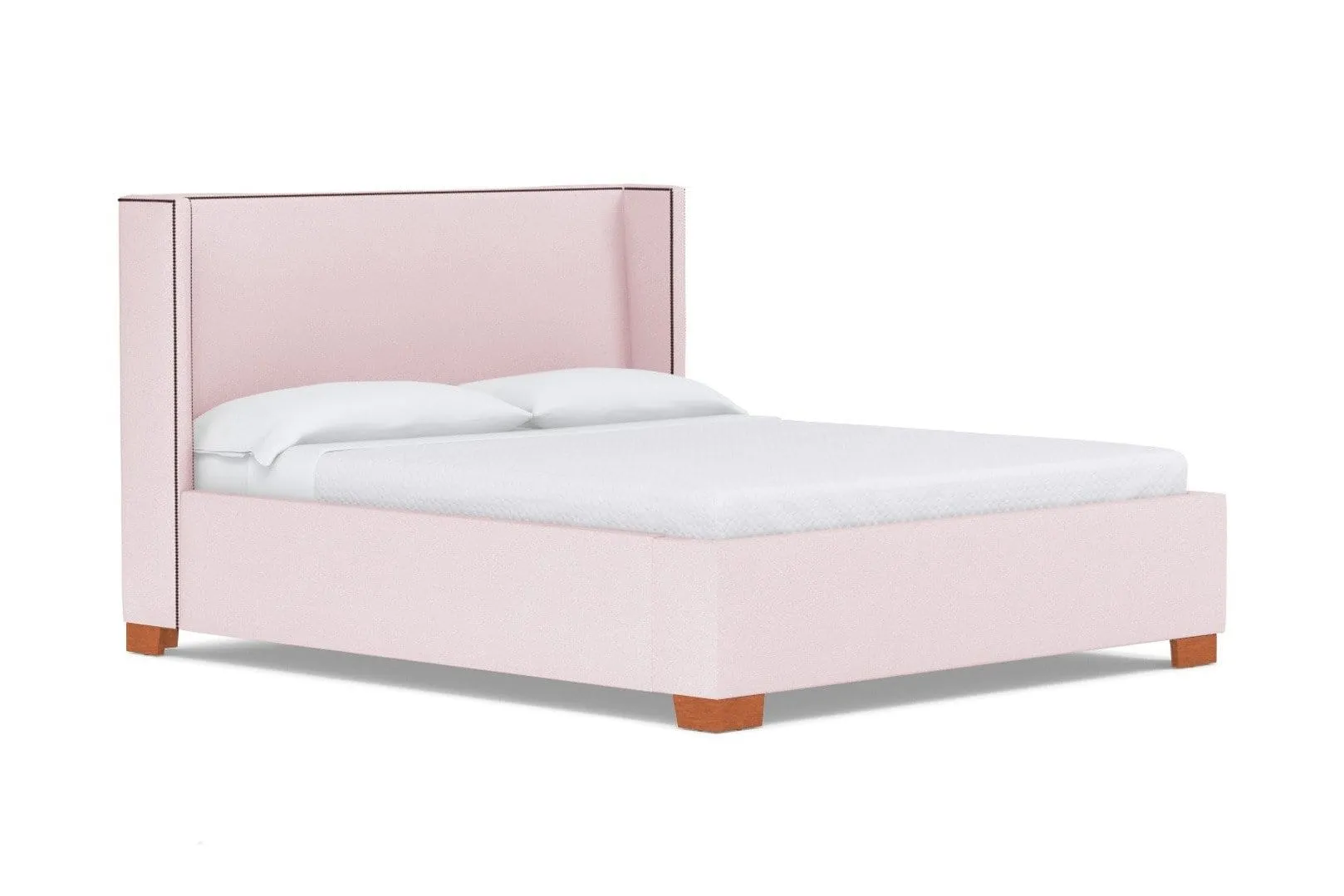Everett Upholstered Bed :: Leg Finish: Pecan / Size: Queen Size