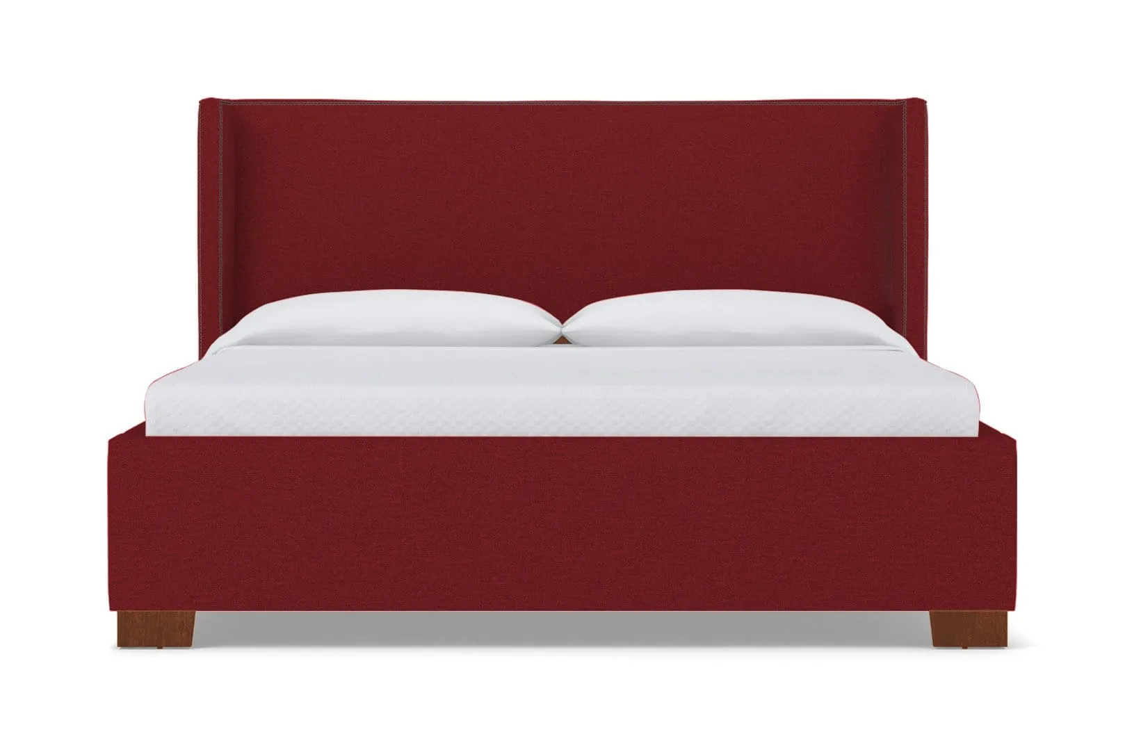 Everett Upholstered Bed :: Leg Finish: Pecan / Size: Queen Size