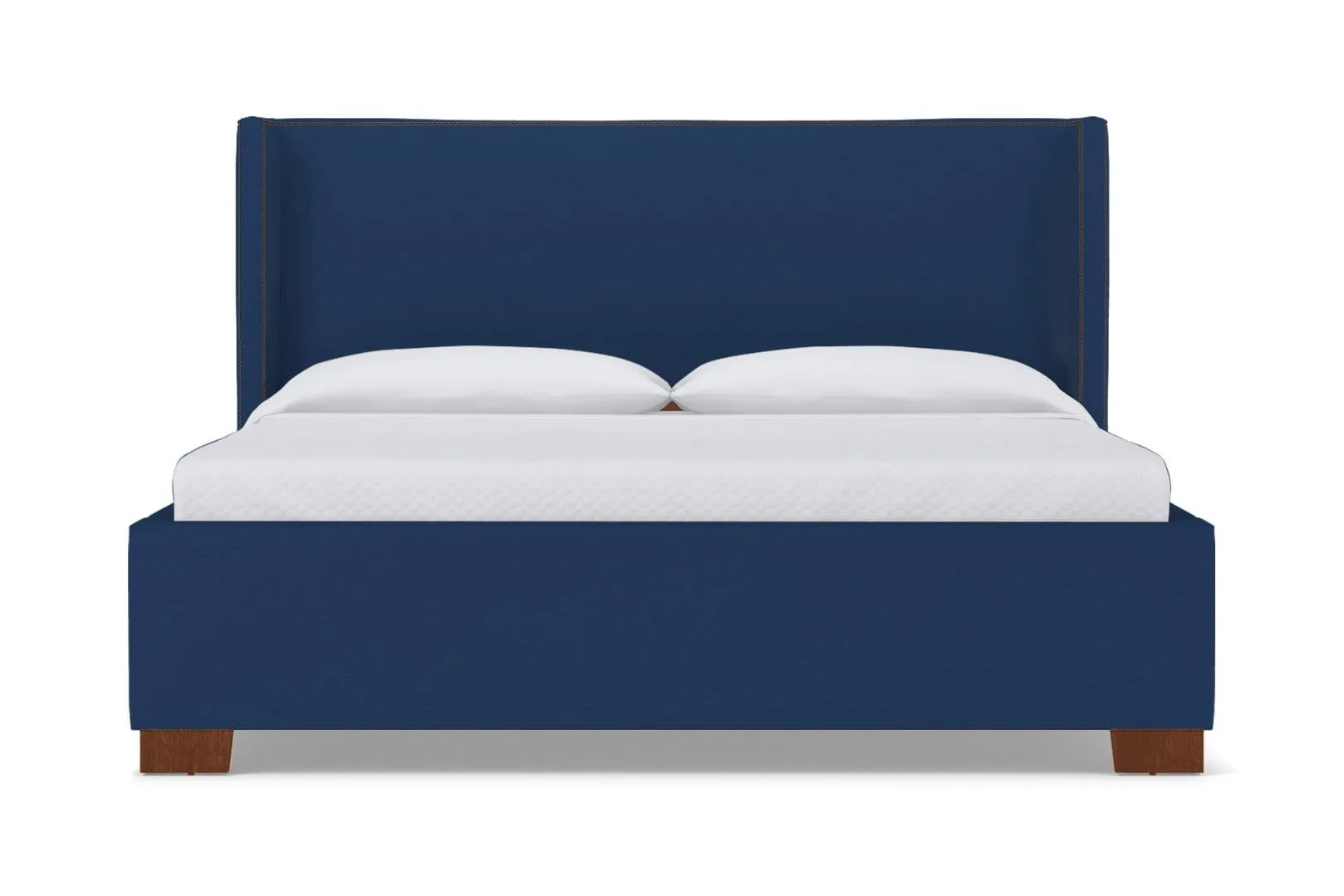 Everett Upholstered Bed :: Leg Finish: Pecan / Size: Queen Size
