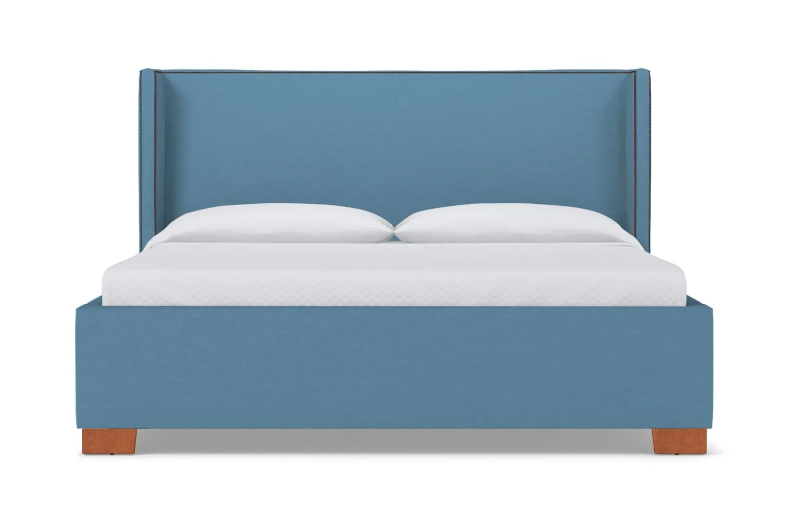 Everett Upholstered Bed :: Leg Finish: Pecan / Size: Queen Size