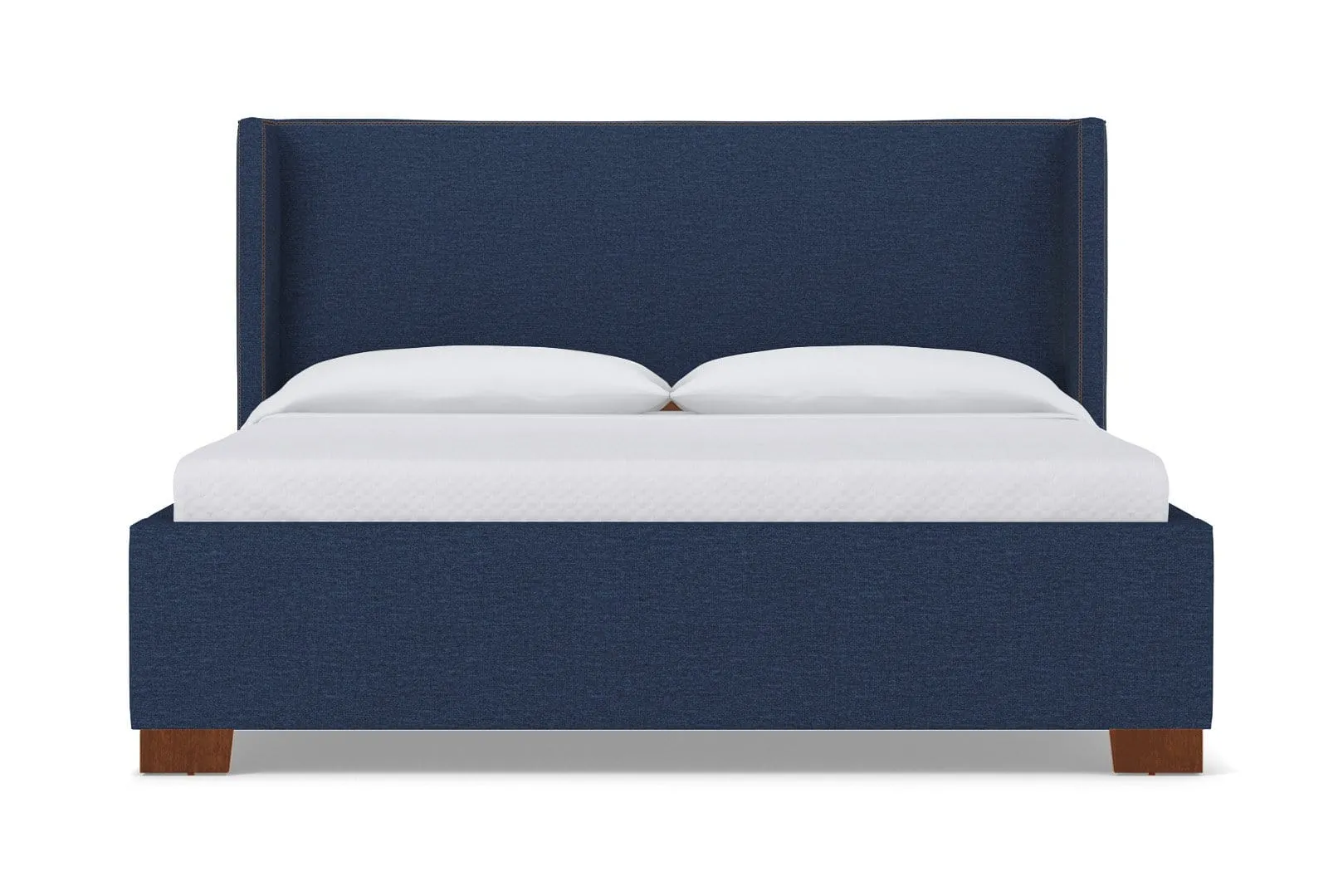 Everett Upholstered Bed :: Leg Finish: Pecan / Size: Queen Size