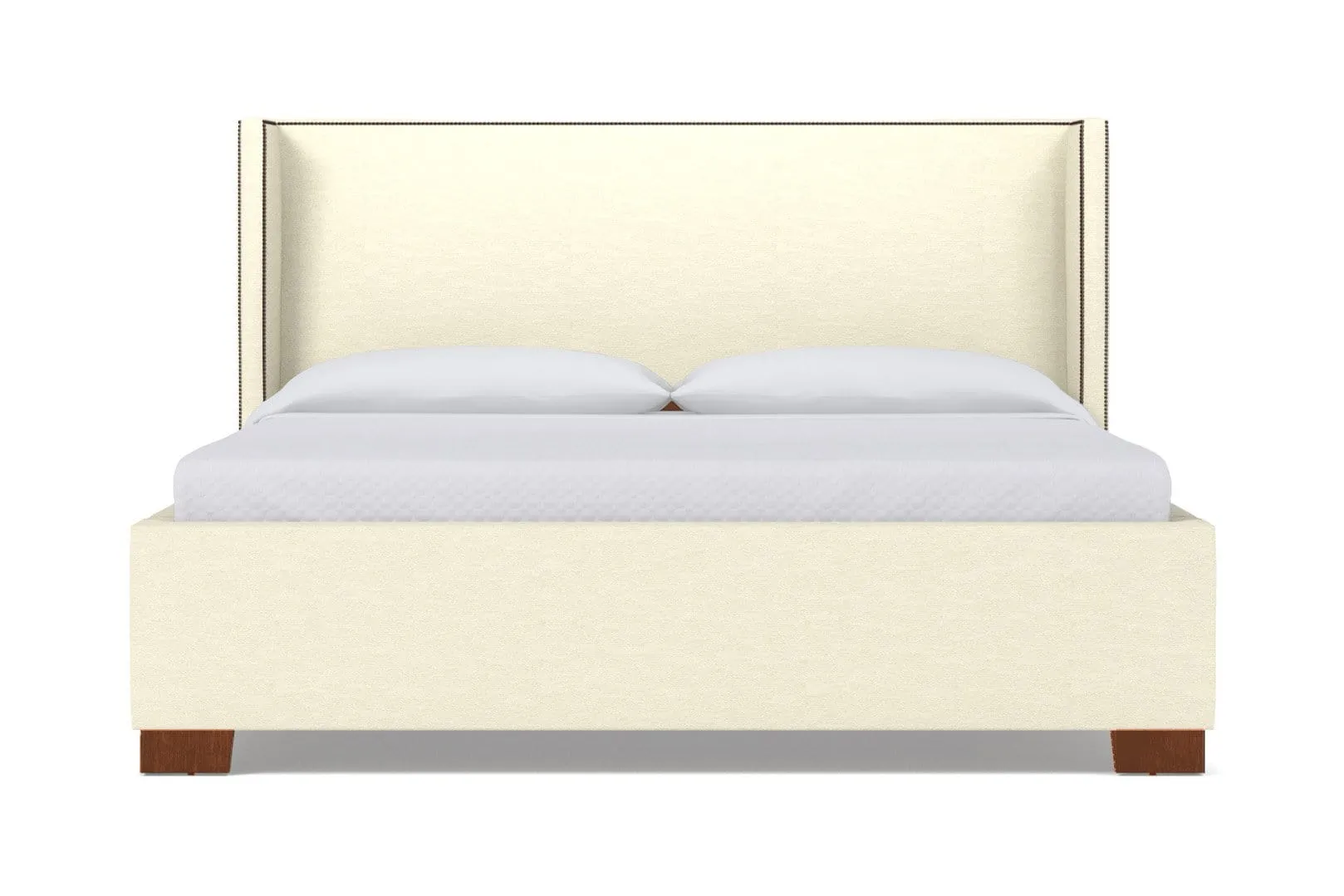Everett Upholstered Bed :: Leg Finish: Pecan / Size: Queen Size