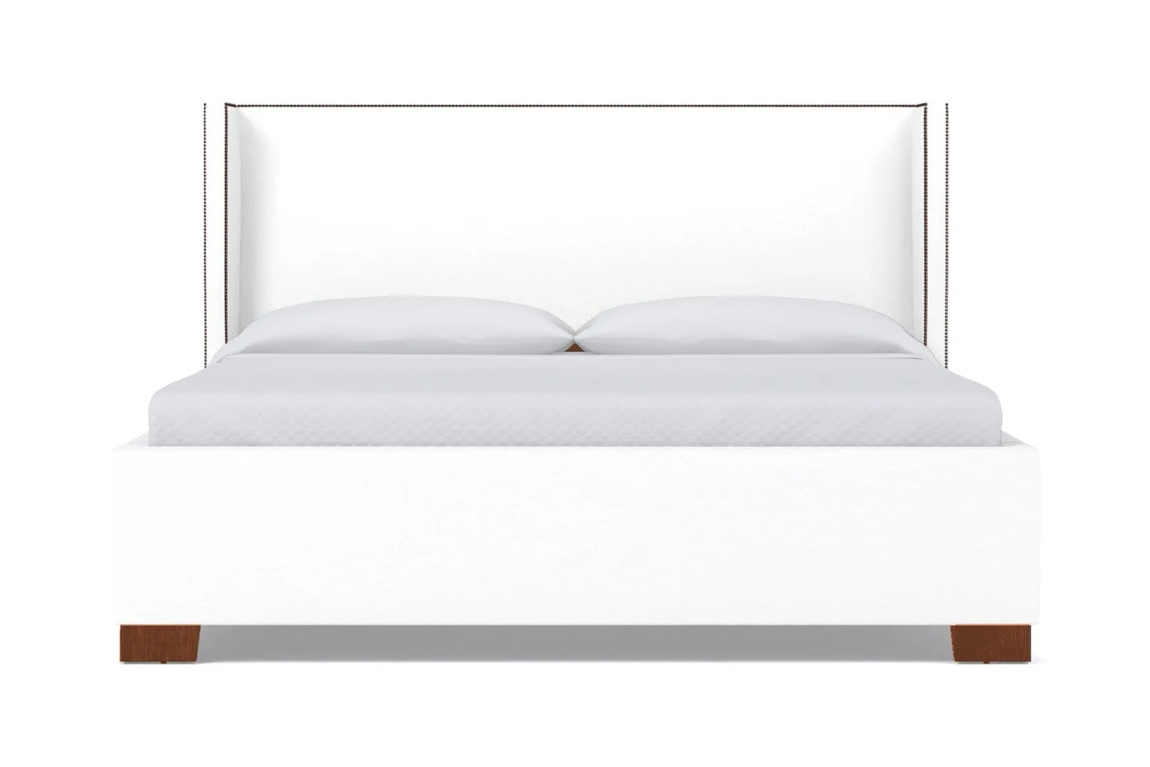 Everett Upholstered Bed :: Leg Finish: Pecan / Size: Queen Size