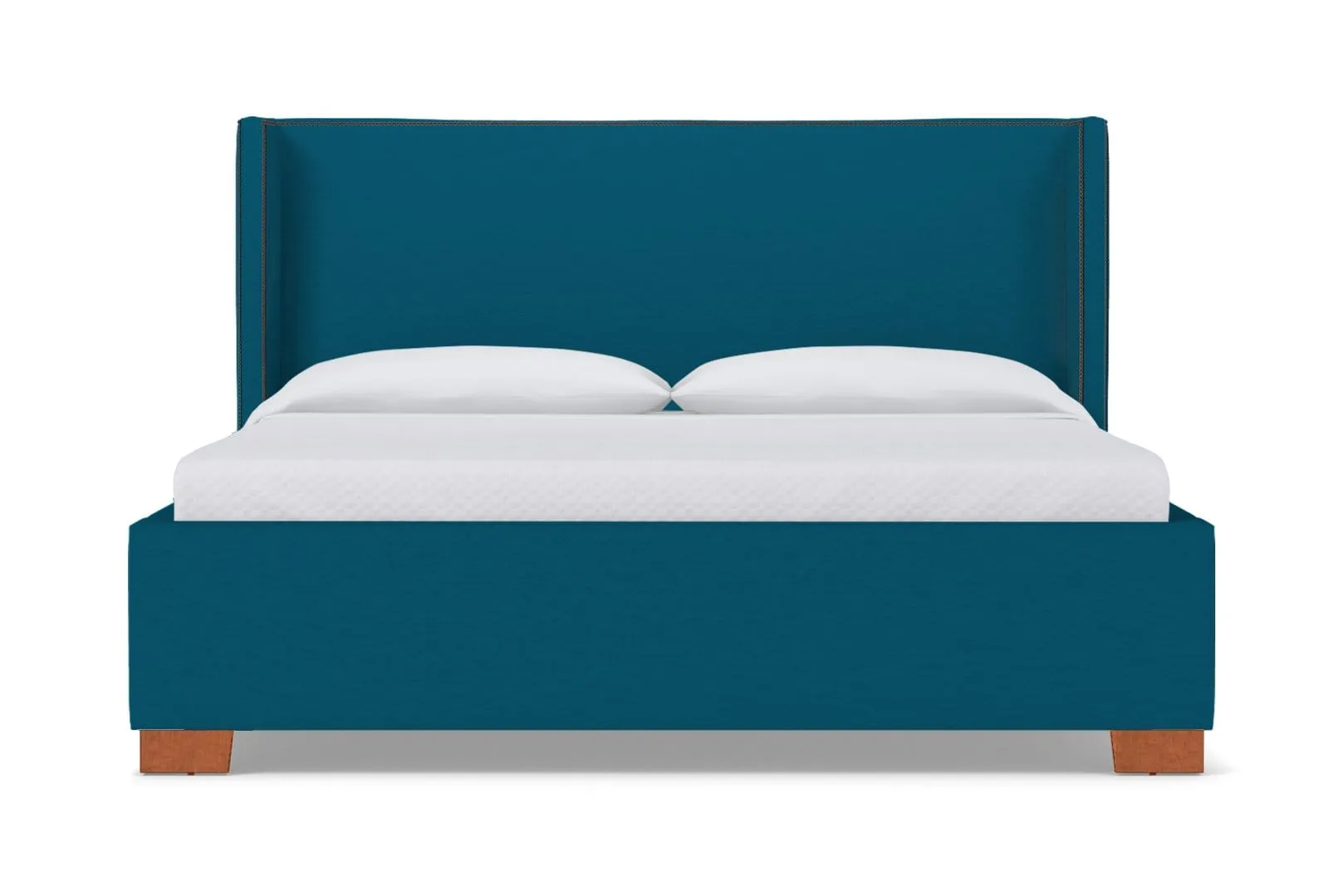 Everett Upholstered Bed :: Leg Finish: Pecan / Size: Queen Size