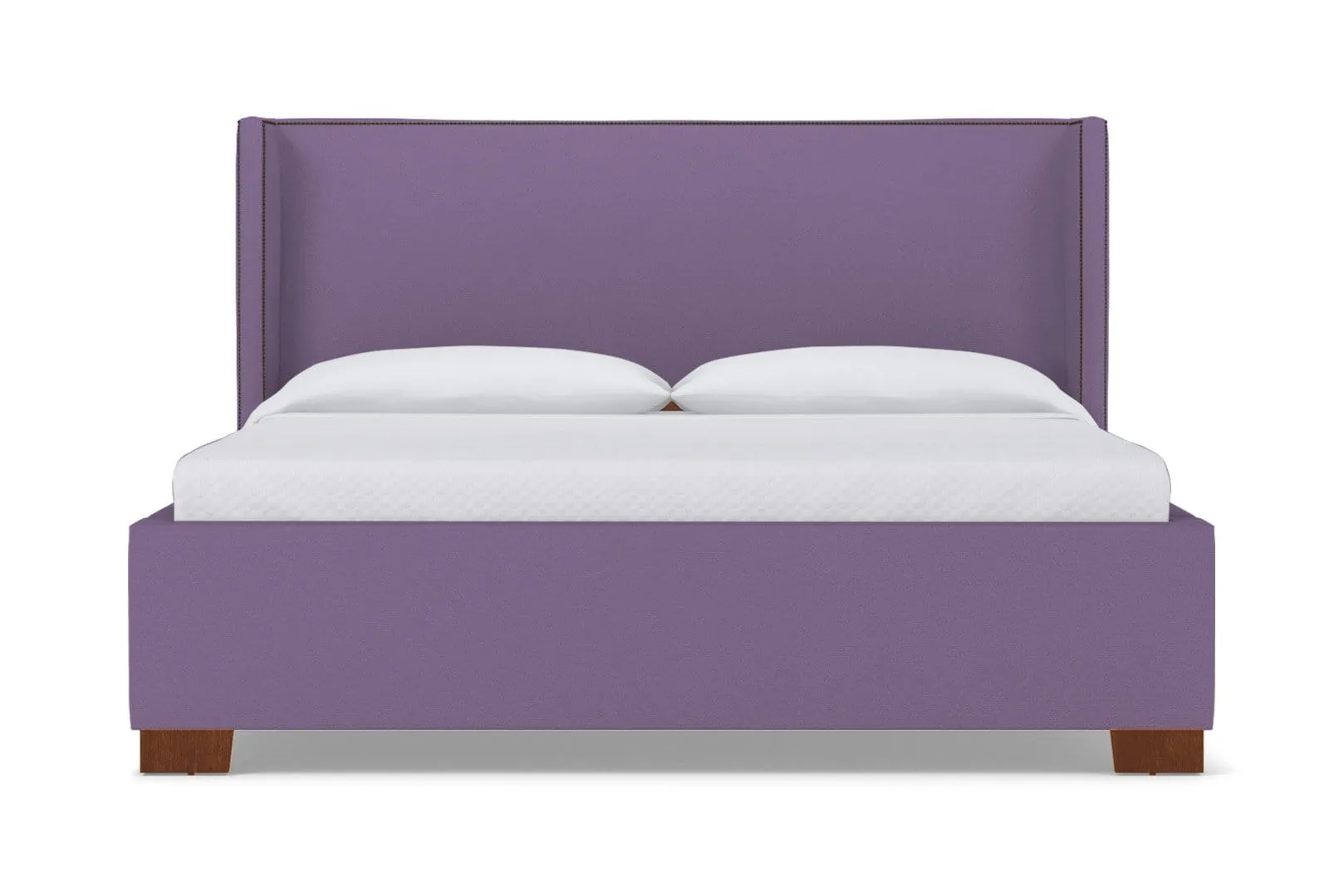 Everett Upholstered Bed :: Leg Finish: Pecan / Size: Queen Size