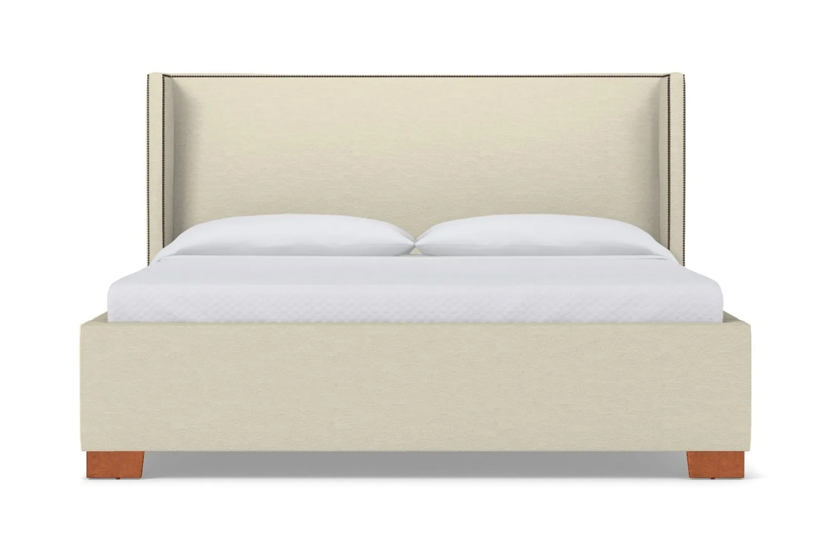 Everett Upholstered Bed :: Leg Finish: Pecan / Size: Queen Size
