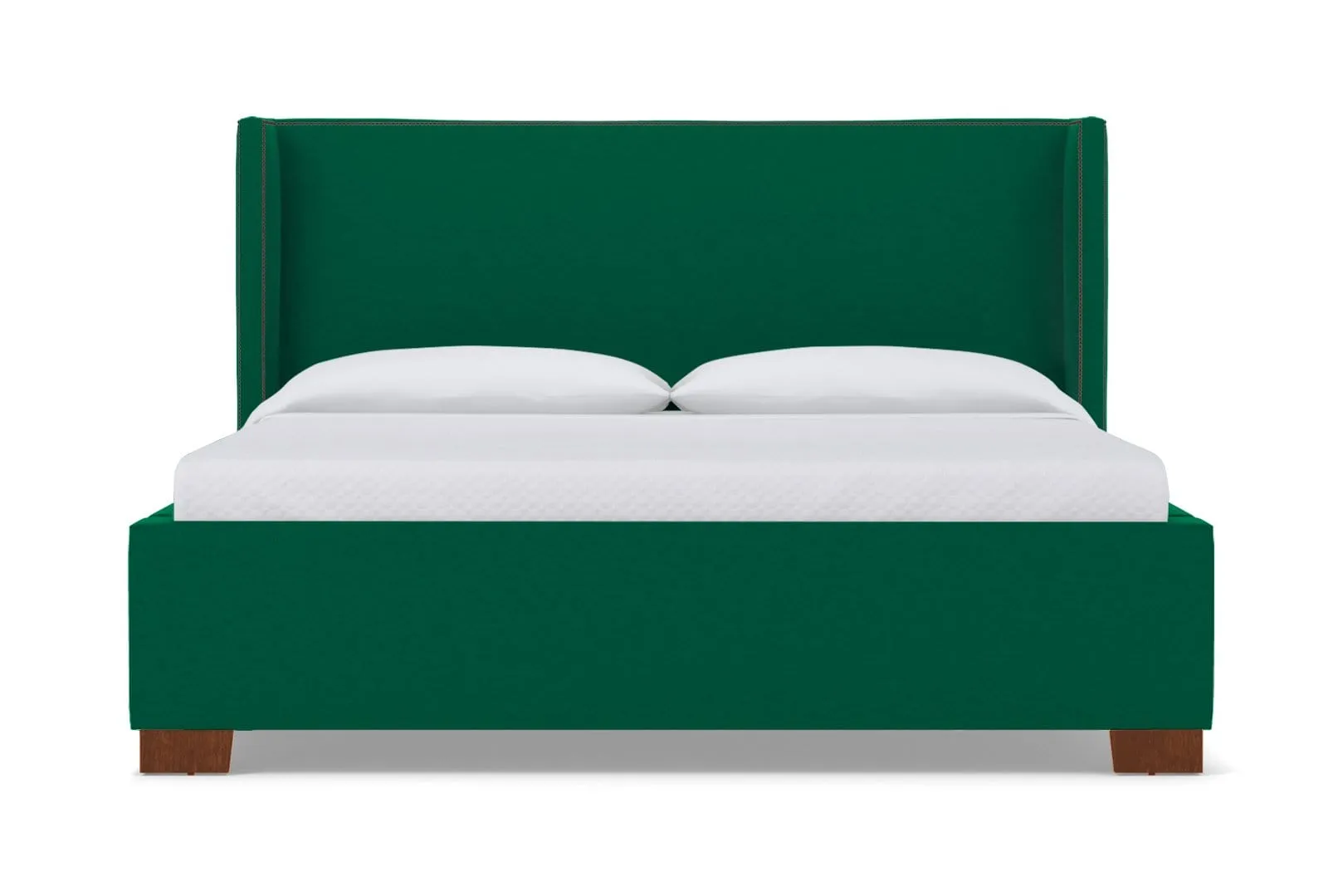 Everett Upholstered Bed :: Leg Finish: Pecan / Size: Queen Size