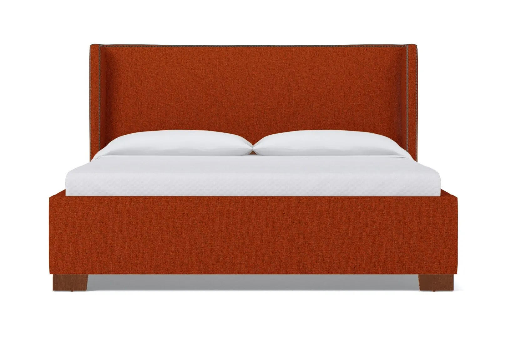 Everett Upholstered Bed :: Leg Finish: Pecan / Size: Queen Size