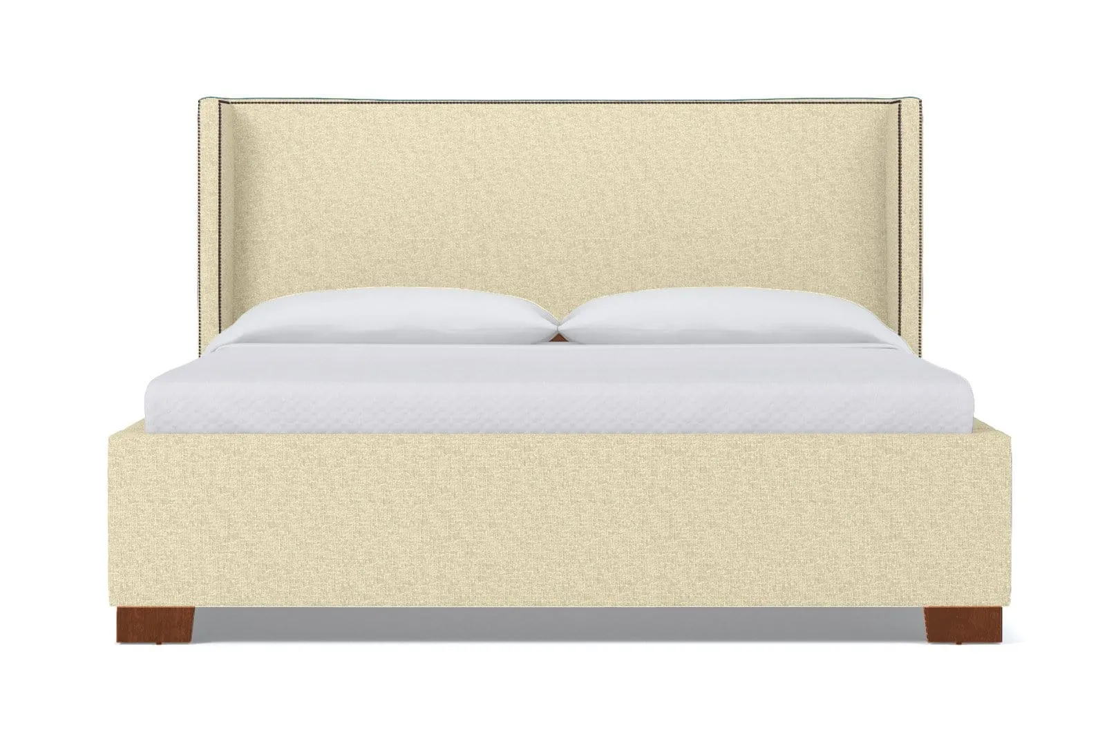 Everett Upholstered Bed :: Leg Finish: Pecan / Size: Queen Size