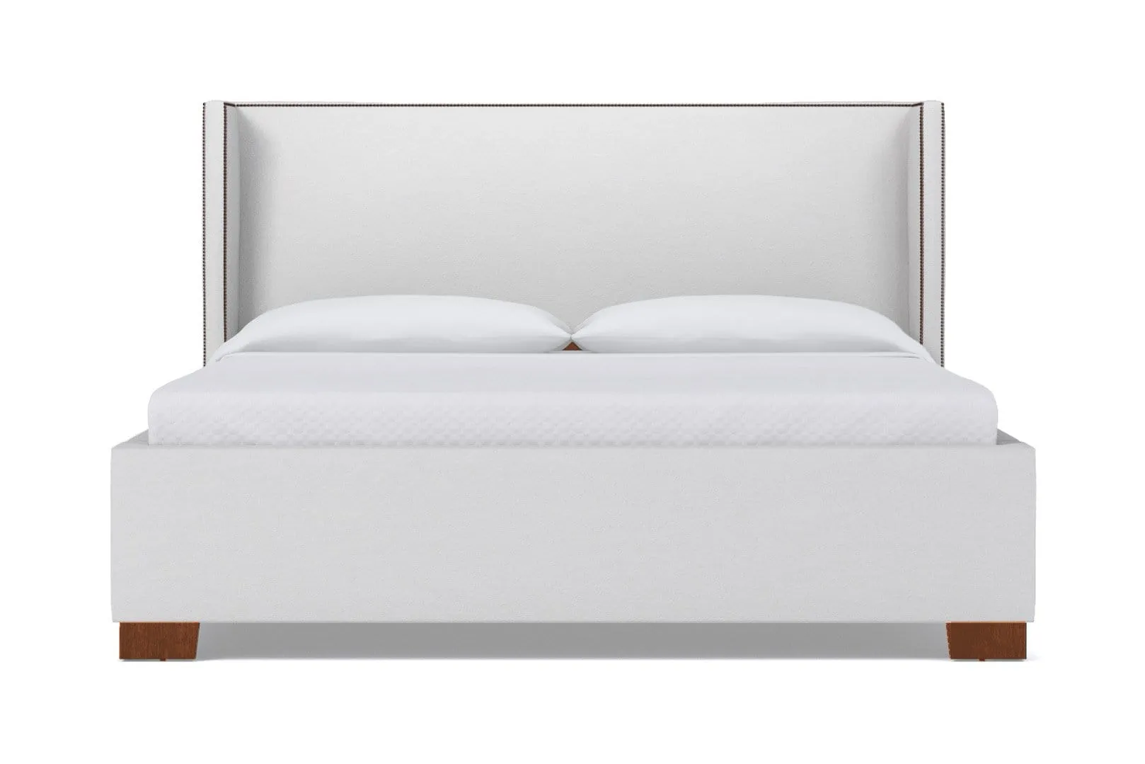 Everett Upholstered Bed :: Leg Finish: Pecan / Size: Queen Size