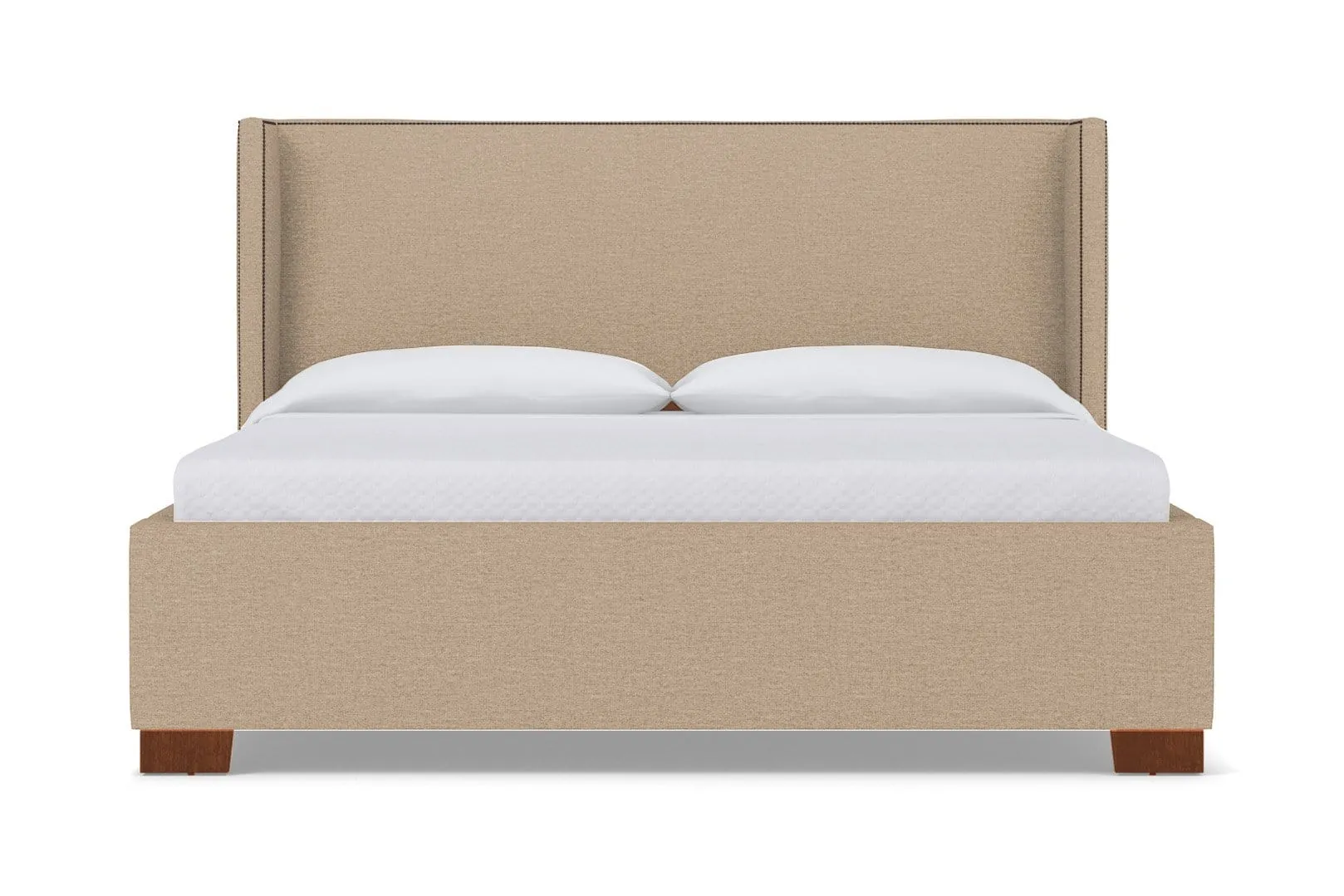 Everett Upholstered Bed :: Leg Finish: Pecan / Size: Queen Size
